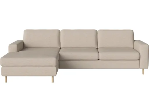 Pohovka Scandinavia 3 místná s lenoškou vlevo, více variant - Bolia Látka: kolekce London | barva - světle béžová, Nožičky: bílý dub 15 cm