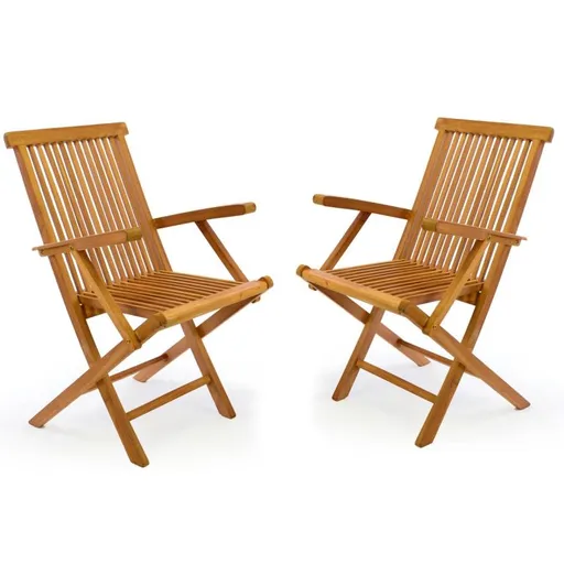 Divero 2288 Skládací židle z týkového dřeva, 2 ks