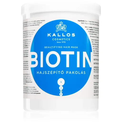 Kallos KJMN Professional Biotin maska pro tenké, slabé a lámavé vlasy 1000 ml
