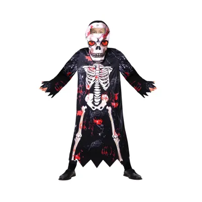 Kostým Kostlivec s maskou klučičí 130/140 cm