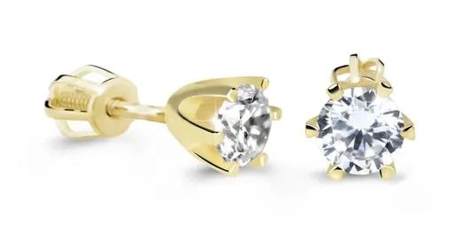 Cutie Jewellery Půvabné náušnice ze žlutého zlata se zirkony Z60294-30-10-X-1