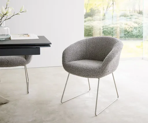 Jídelní židle Vinka-Flex podnož z nerezové oceli bouclé