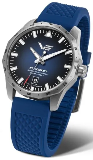 Vostok Europe N-1 Rocket Compact Automatic NH35-125A748S - Modrý silikonový řemínek